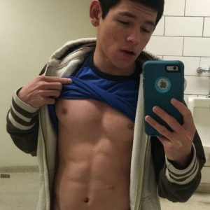 Cute boy taking a cock picture