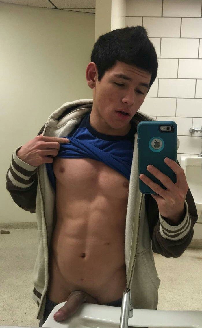 Cute boy taking a cock picture