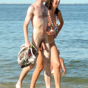 Nude beach couple