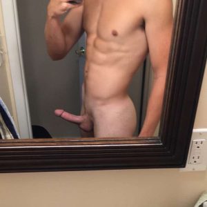 Nude boy with a shaved cock