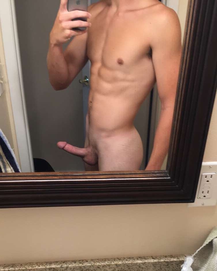 Nude boy with a shaved cock