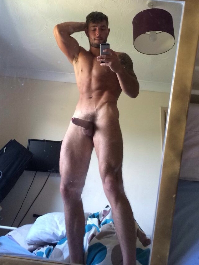 Tall nude guy with a boner