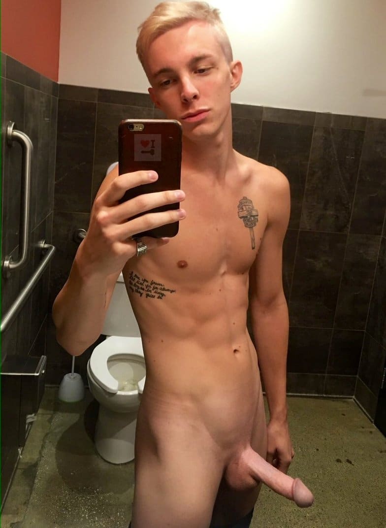 Twink with shaved cock